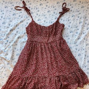 Princess polly red floral mini dress